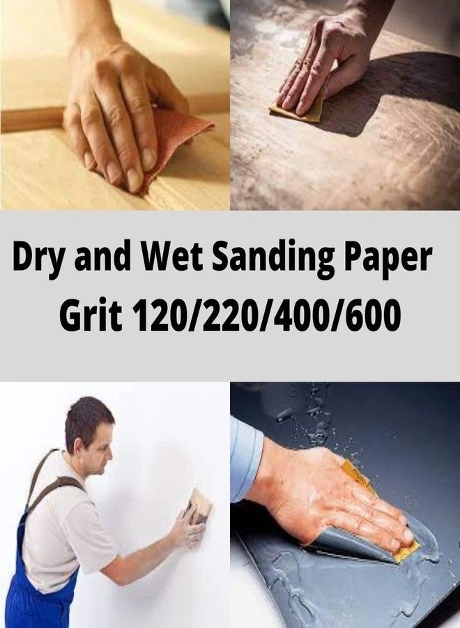 Color Zebra Wet & Dry Waterproof Sandpaper Set - 23cm x 28cm (120, 220, 400, 600 Grit) | Pack of 8 Sheets (2 Sheets per Grit) | Latex Silicon Carbide Sandpaper for Sanding & Polishing - Image 5